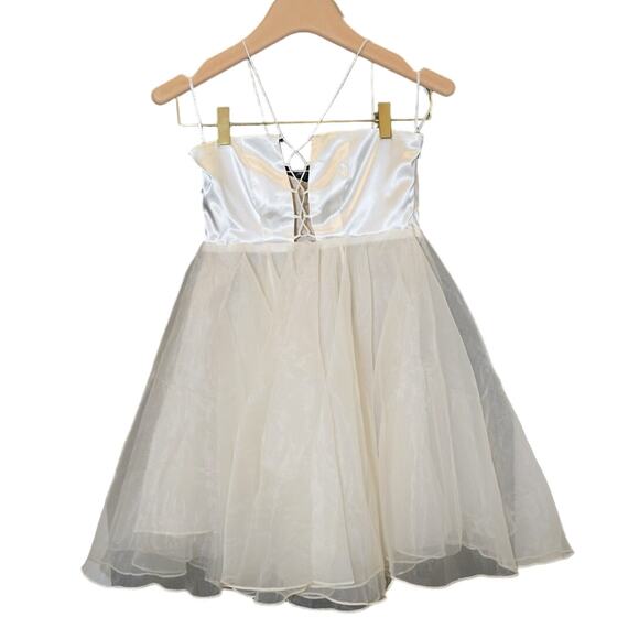 LESLIE AMON - NWT Sirene Tulle & Cutout Satin Mini Dress / Size XS - Picture 1 of 7